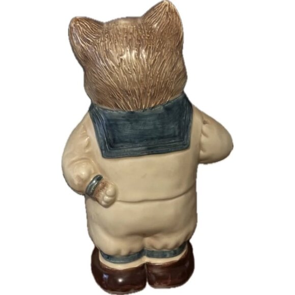 Vintage Global Art Japan Sailor Cat Figurine 5" Hand Painted Ceramic Kitty Rare - Picture 3 of 6